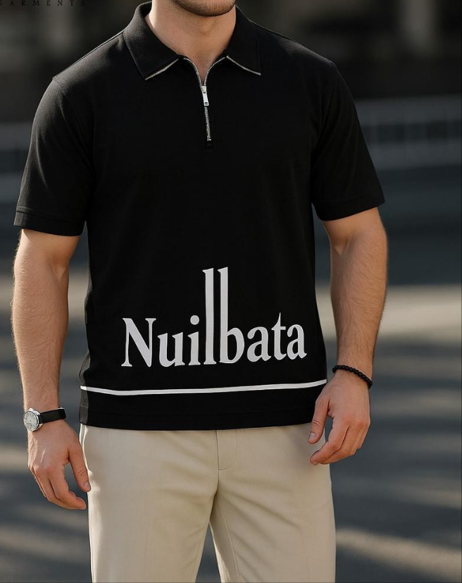 Printed - Zipper Polo