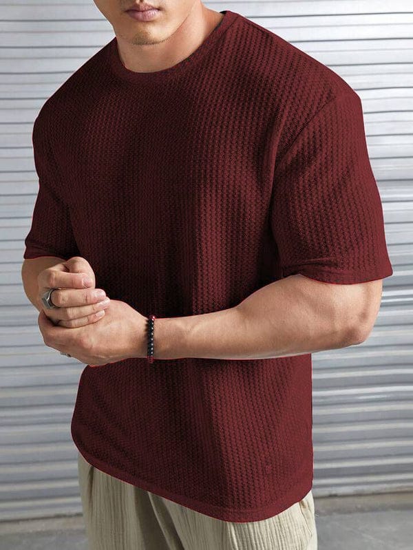 Mehroon - Cotton Thermal Knit Drop shoulder