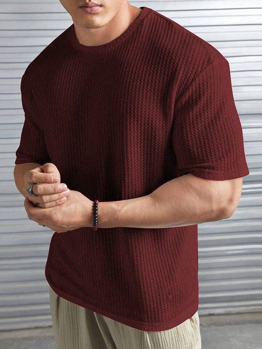 Mehroon - Cotton Thermal Knit Drop shoulder